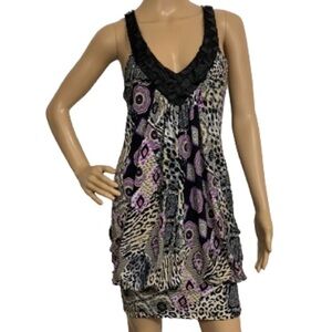 City Triangles Y2K Abstract Pocket Mini Tunic Dress Size M